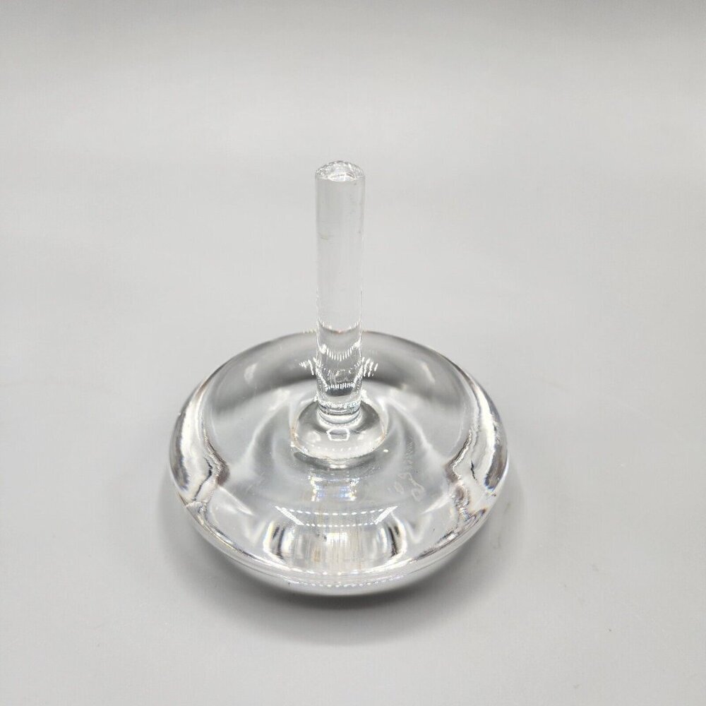 Orrefors Sweden Crystal Glass Ring Holder Stand Clear Vanity Accessory